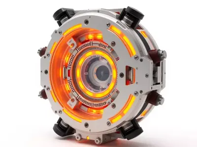 Futuristic Mechanical Device Model Pack with Glowing Details Low-poly 3D model
