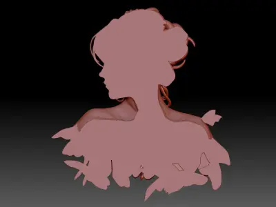 Girl and butterflies 3D print model