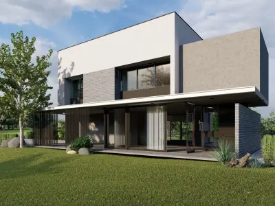 MODERN HOUSE 3D model 6