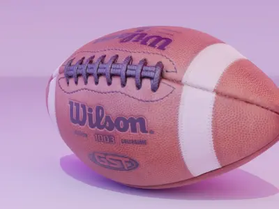 Rugby ball high-poly 3D model