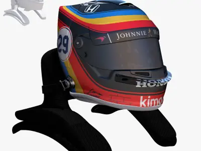 Alonso indy helmet 2017 Low-poly 3D model