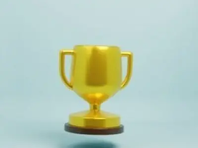 3d Golden Trophy Illustration Rendered 3D model