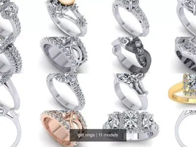 gift rings 3D Model Pack