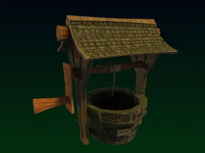 Old Well Game asset Low-poly 3D model