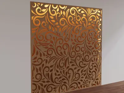 Decorative Wooden Wall Model 20 Low-poly 3D model