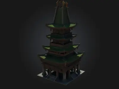 Pagoda Tower  Majestic Symbol of Eastern Architecture 3D model