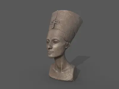 Bust of Nefertiti  Low-poly 3D model