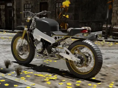 Custom Honda Scrambler Low-poly 3D model