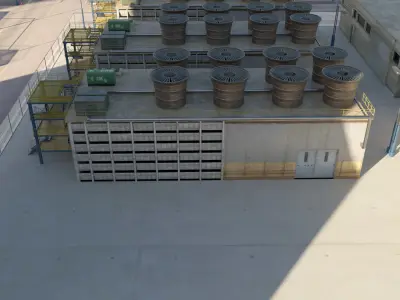 Nuclear Power Plant Cooling Tower Low-poly 3D model