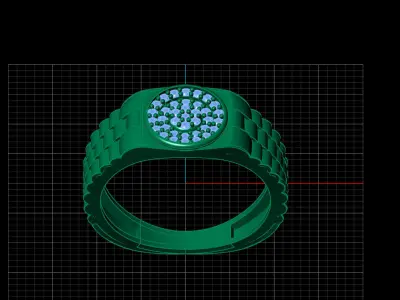 Print Ready STL 3DM  Gents Rings Diamond Men Ring  3D print model