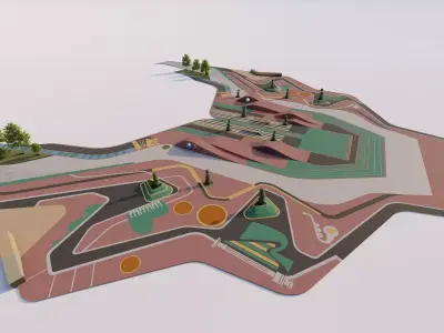 Skatepark-Skate Park PACK 3D model