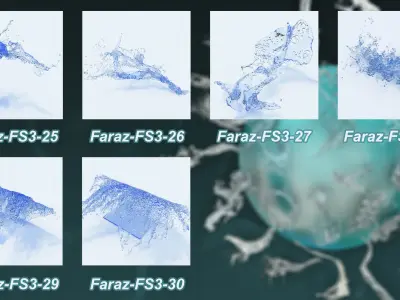 30 Fluid Splash 3D Model IMM Brush Vol 3 3D model