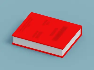 Voxel Red Book  Low-poly 3D model