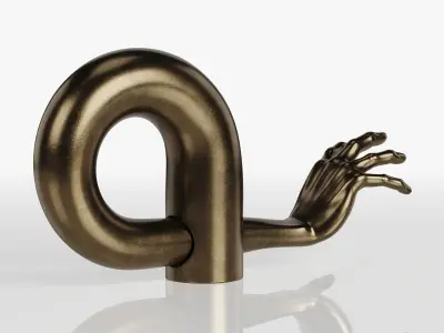 Bronze Sculpture Hand 3D model