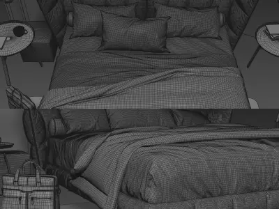 Bed Colection 01 - 10 Items 3D model