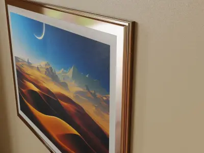 Framed Artwork Surrealist Landscape 4 3D model