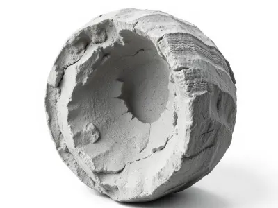 Cracked Stone Bowl Model Pack Low-poly 3D model