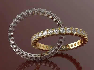 Ring with diamonds A2 Free 3D print model