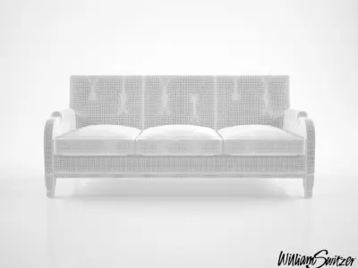 William Switzer The Chaise Fontenac Three Seat Sofa 3D model