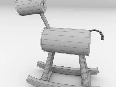 Wood Rocking Horse 3D model