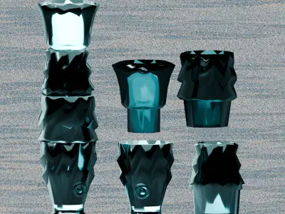 FISH FORM GLASSWARE STACKABLE GLASS 3D print model
