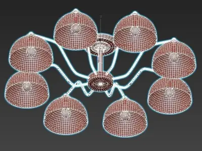 carissa-30172-8 six - light chrome ceiling light 3D model