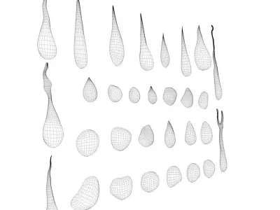  droplets bundle - patch of water drops 3D model