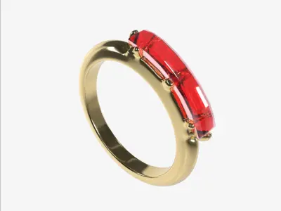ring with 1 diamond v2 3D print model