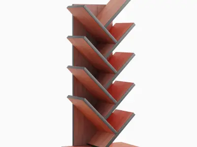 Medium Bookshelf B 03 Low-poly 3D model