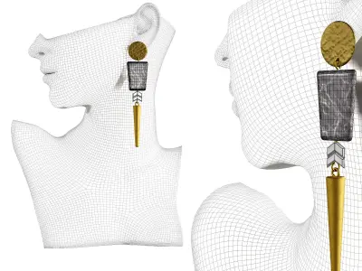 Boutique Jewelry Mannequin Display Stand 001 3D model