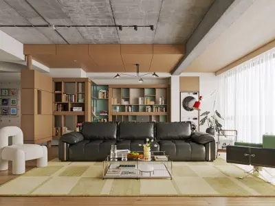 Contemporary Loft Living Space 77 3D model