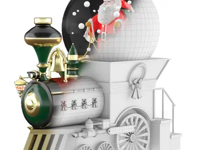Santa Claus Train 3D model