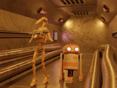 Battle Droid is ready to fight Free 3D model