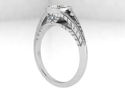 Round Bezel Engraving Ring 4310 3D print model