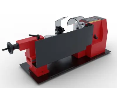 Mini Lathe Low-poly 3D model