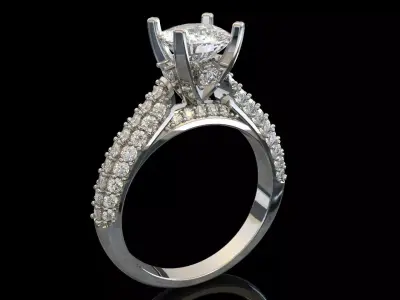 Women diamond ring Style Luxury Diamond R022 3D print model