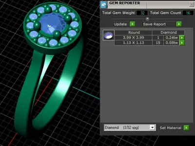 emerald diamond ring 3D print model
