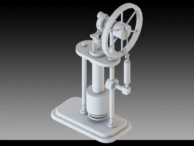 20- Steampunk Engines- High detail 3d models Low-poly 3D model