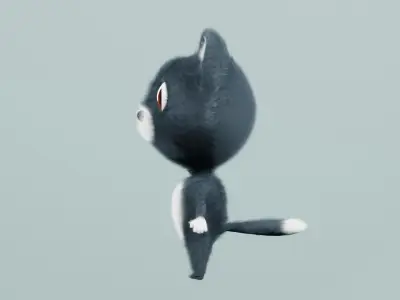 cute cartoon cat 3D model