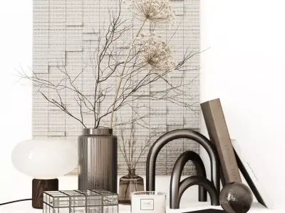 Bronze set vases and other objects 3D model