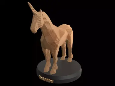 Parametric Unicorn Low-poly 3D model purchase
