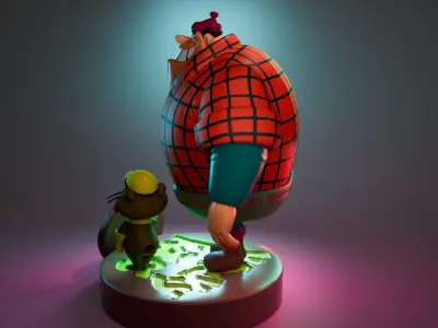 Rufus Ruffcut and Sawtooth - The Wacky Races 3D print model