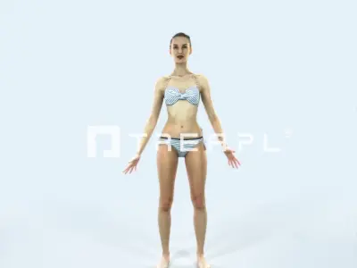 Beauty A Beach Animated Rigged Sports Woman Low-poly 3D model