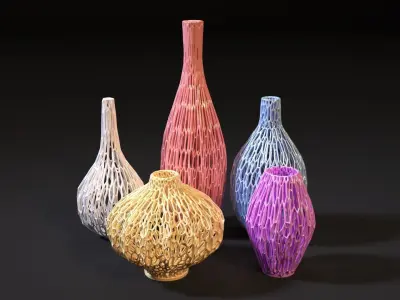 Set of decorative vases 3D print model