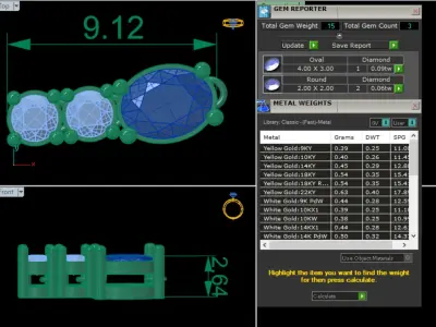 Diamond Necklace 360 animation renders 3dm stl details 3D print model
