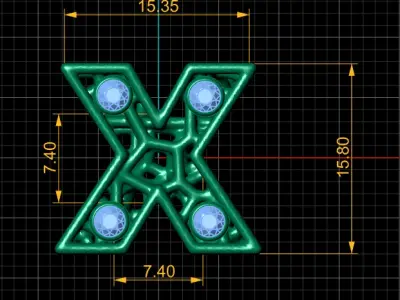 SIMPLE ALPHABET X PENDANT 3D PRINTABLE MODEL  3D print model