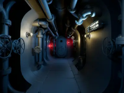 Submarine Ship Interior UE4 3D model