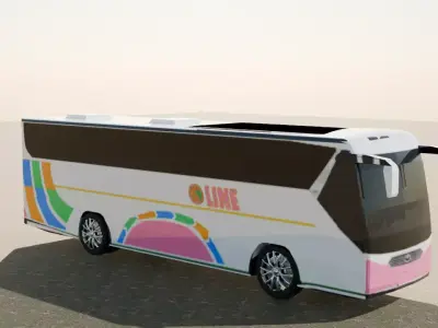 Passenger Bus Low-poly 3D model