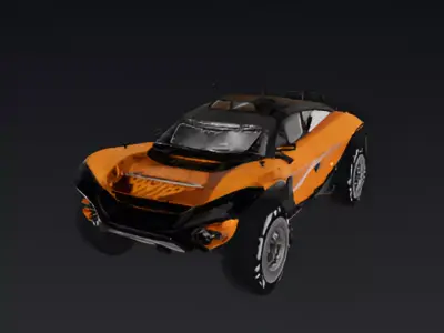 Road Buggy Low-poly 3D model