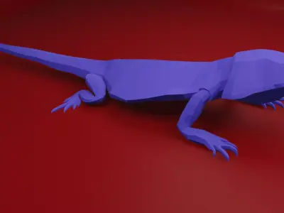 Dart the Bearded Dragon Low Poly Low-poly 3D model
